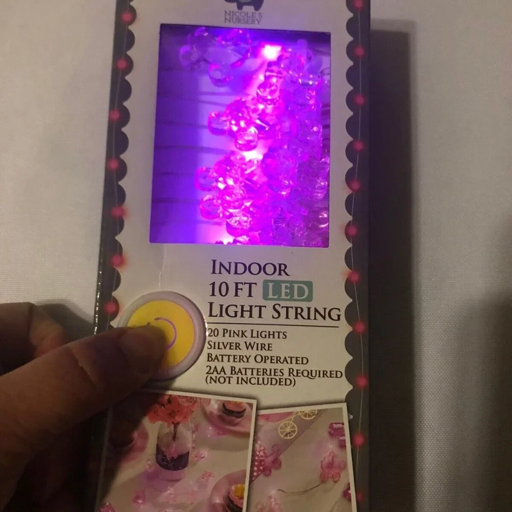 BABY SHOWER 12 PACKS OF 10 ft Indoor 20 Pink Light Party Favor LED Lights